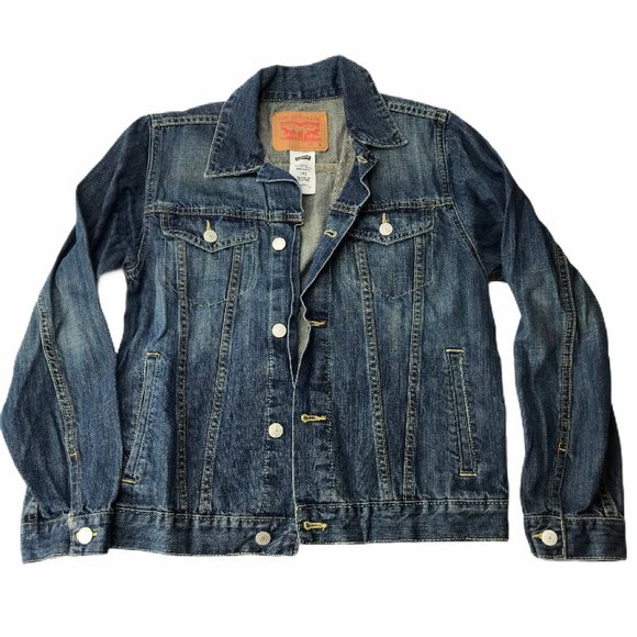 LEVI'S Blue Denim Jean Jacket Youth Teen Large 12y
